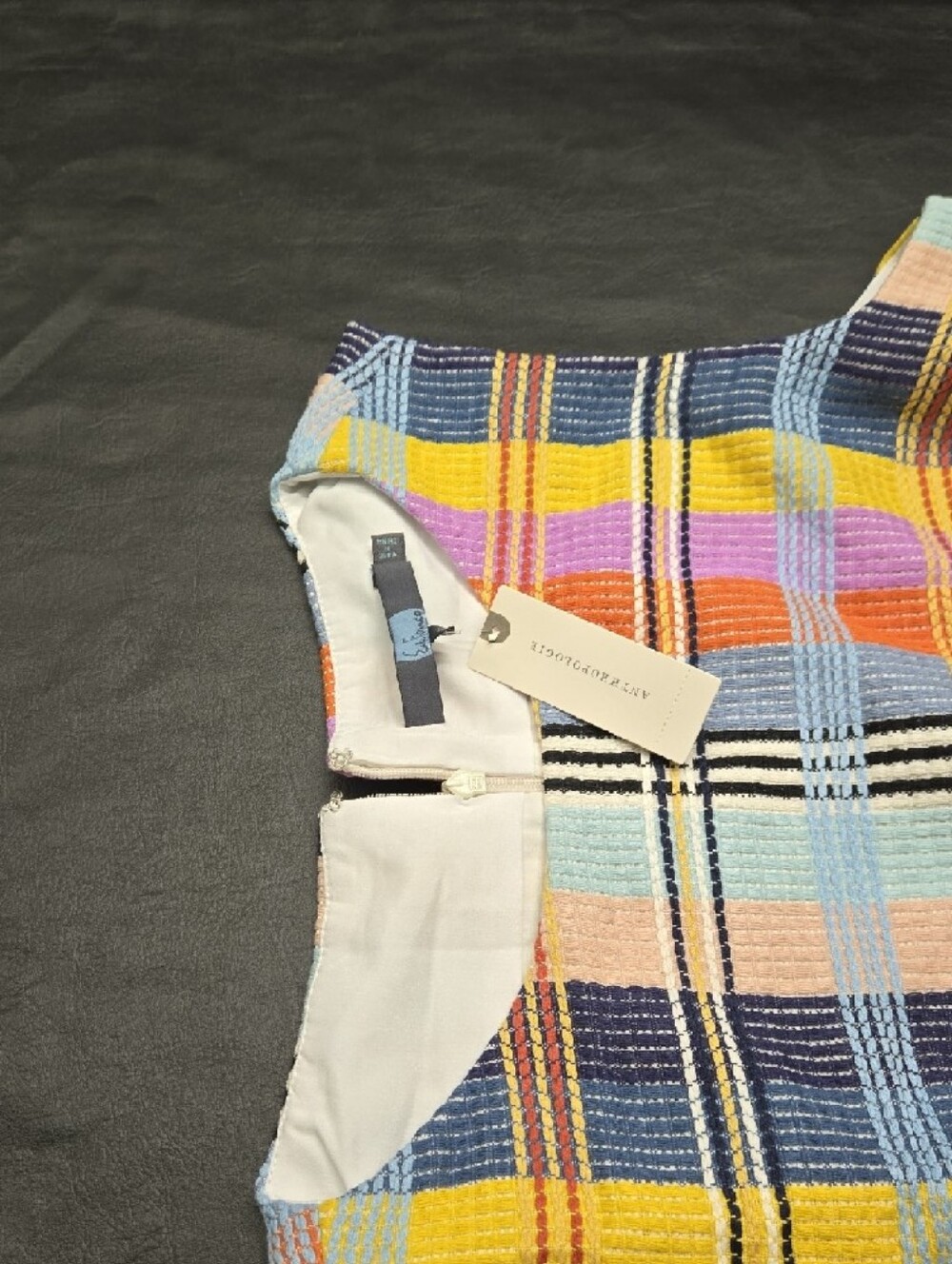 Anthropologie Multicolor Plaid Knit Shift Dress - Picture 5 of 5